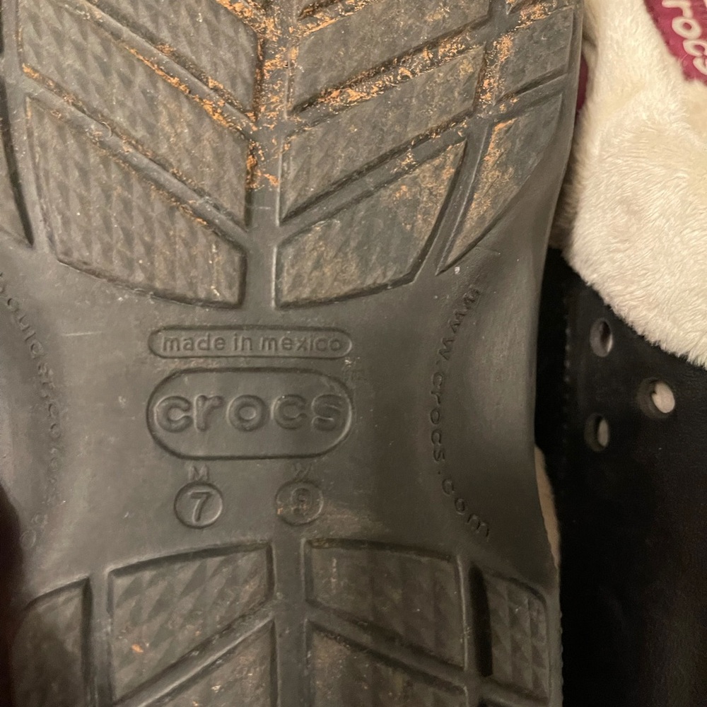 Fur lined Crocs